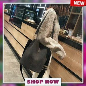 New Bucket Shoulder Tote bag, Black 216